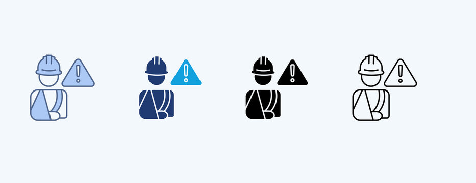 Work Injury Icon Set Illustration Vector