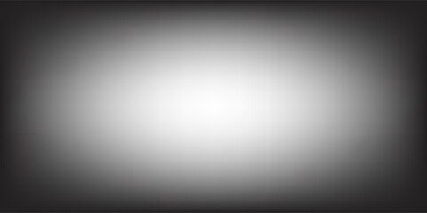 Dark radial fading vignette effect background. Black round blurred gradient wallpaper. Transparent frame backdrop for studio shot, photo template, poster template. Vector vanishing border cadre © faisol