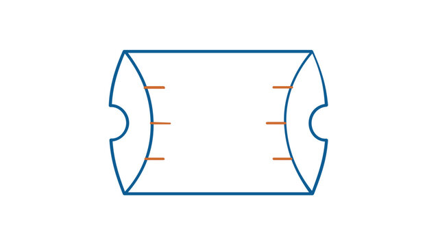 Minimalist Vector Illustration of a Pillow Box Packaging Design, Flat Icon for Gift Wrap, Retail Branding, and Product Presentation, Scalable AI-Generated Graphic for Commercial Use