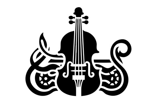 octobass silhouette illustration for orchestral music instrument design
