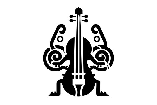 octobass silhouette illustration for orchestral music instrument design