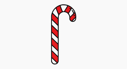Obraz premium A single candy cane standing, waiting to bring the joy to season