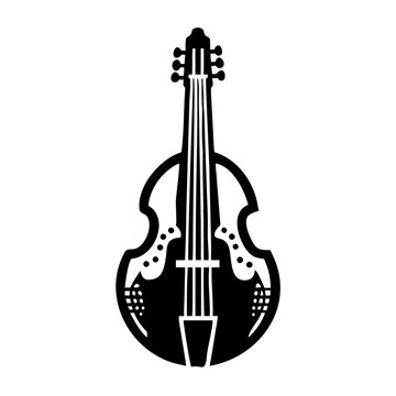 bass viol string musical instrument icon silhouette illustration for classical orchestra and concert design