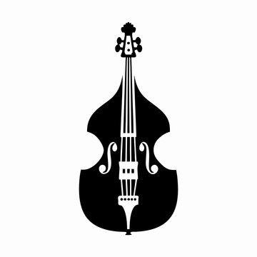 octobass string instrument icon silhouette illustration for orchestra classical music and concert design