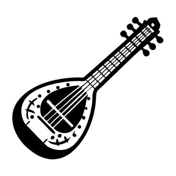 rabab traditional musical instrument icon silhouette illustration for middle eastern folk music design