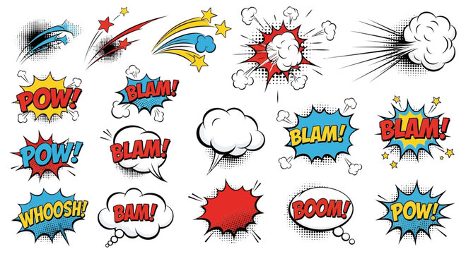 Comic Book Sound Effects: Pow, Bam, Boom, Whoosh, Blam, Bar! Explosions and Action Words