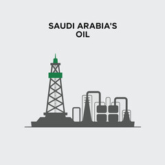 Fototapeta premium Saudi Oil Industry Icon