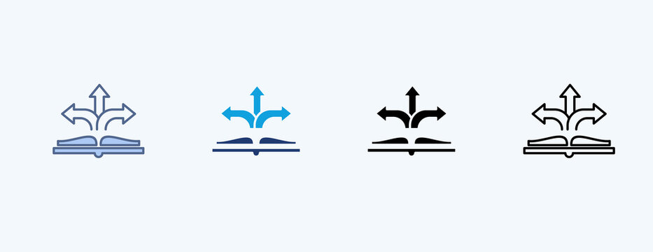 Learning Path Multiple Icon Illustration Vector