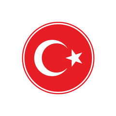 Obraz premium Turkish Flag Circle Badge