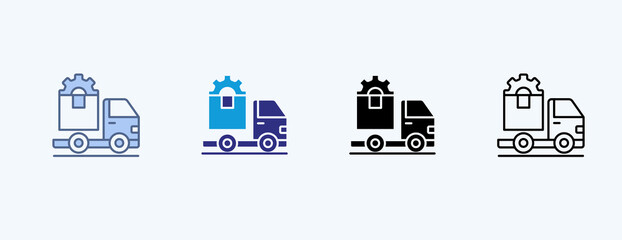 Fototapeta premium Shipping Service Multiple Icon Illustration Vector