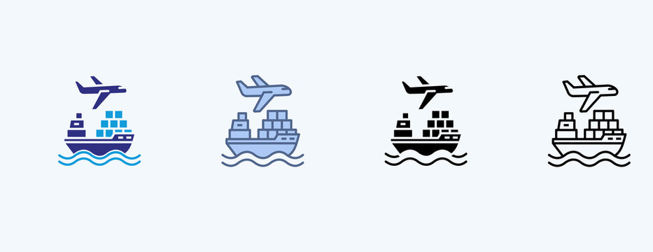 Freight Forwarding Multiple Icon Illustration Vector
