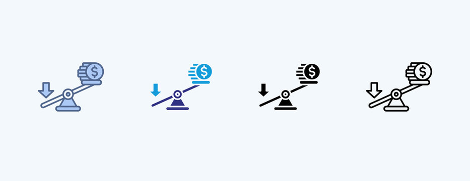 Financial Leverage Multiple Icon Illustration Vector