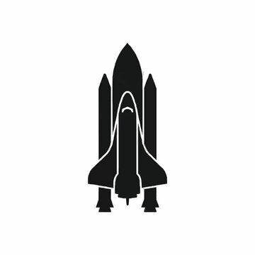 Black Space Shuttle Vector Illustration