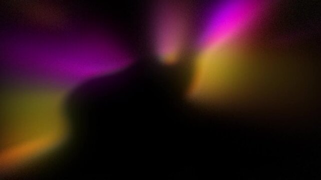 Pink orange gradient light leak overlay with dust scratches and motion blur light, retro film noise texture light flare on black background