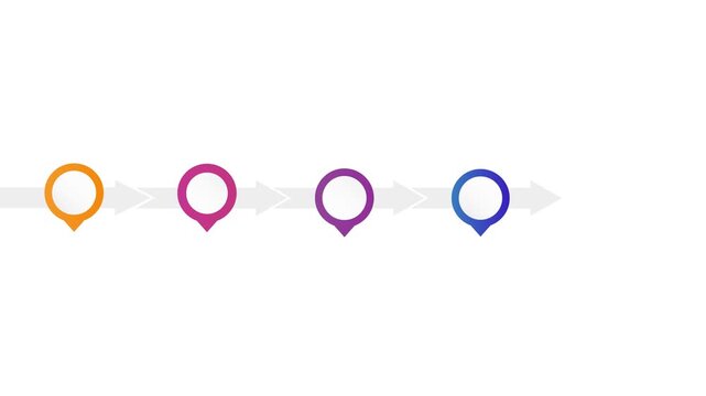 Animated Horizontal Timeline Infographic with Five Steps for Business Presentations