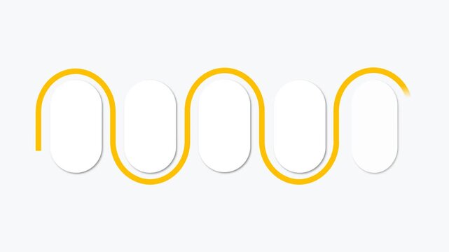 Animated 5 Steps Curved Timeline Infographic for Business Presentations and Project Planning