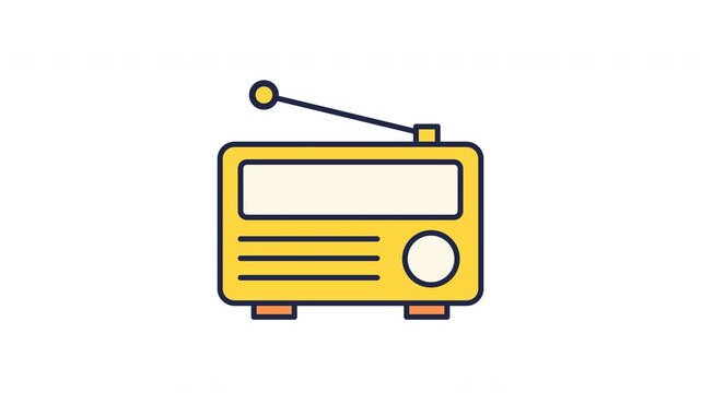 2way radio for communication needs featuring a yellow design with antenna and dial. Ideal for tech, communication, and emergency concepts.
