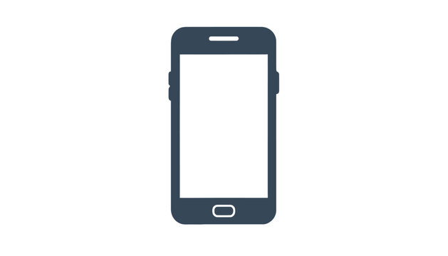Icono minimalista de smartphone con pantalla en blanco, perfecto para maquetas de aplicaciones m&oacute;viles y dise&ntilde;o de interfaz de usuario digital.