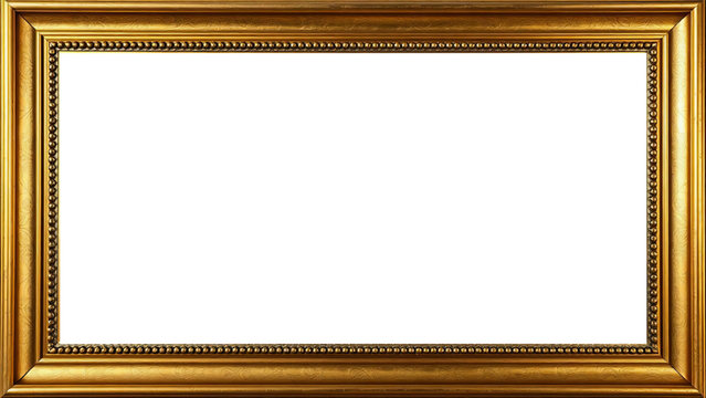 Marco Dorado Antiguo, Dise&ntilde;o Met&aacute;lico Ornamental Premium de Estilo Vintage, Fondo PNG Transparente para Enmarcar Fotos, Obras de Arte, Certificados, Diplomas, Invitaciones, Bodas.