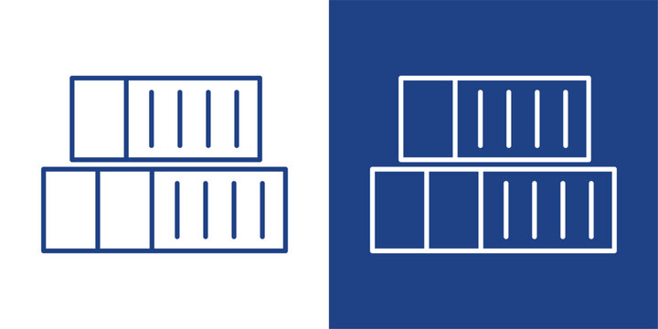 Container System Blue And White Icon Style Collection