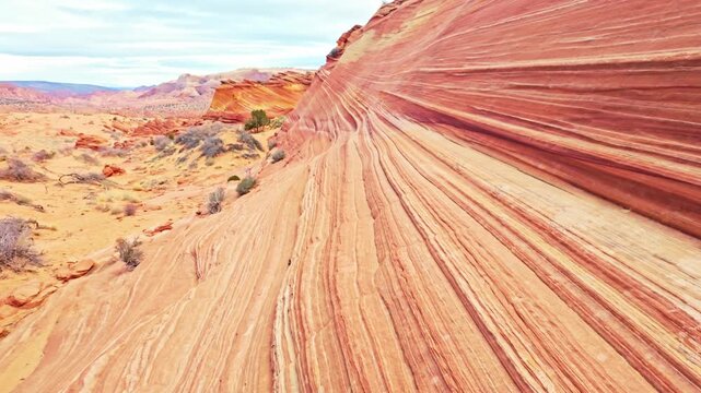 Close Up of The Wave Striped Formation in Coyote Buttes North Arizona