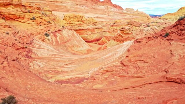 Curved Sandstone Lines inside The Wave in Coyote Buttes North Arizona