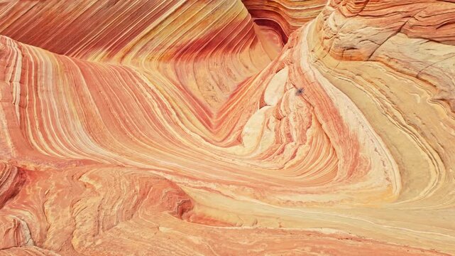 Curved Sandstone Lines inside The Wave in Coyote Buttes North Arizona