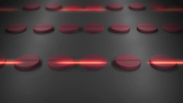 Typography over Chewable Pills on Conveyor Belt - Antacids