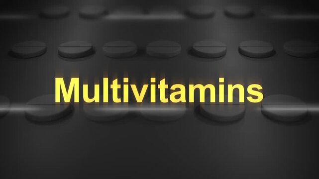 Typography over Chewable Pills on Conveyor Belt - Multivitamins