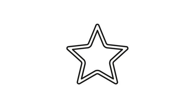Black outline star shape symbol icon.