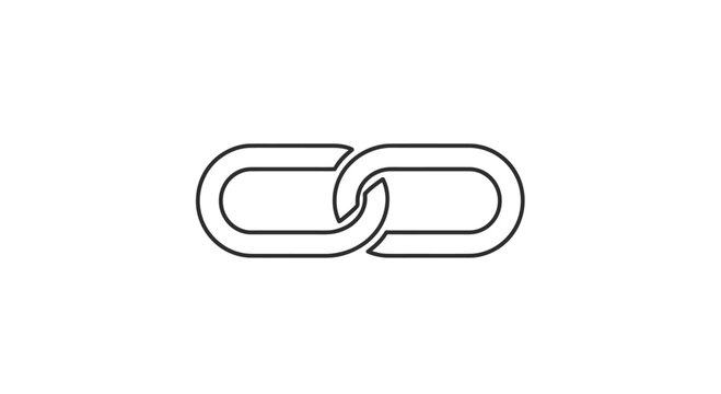 Simple minimalist outline of two interlocked oval shapes