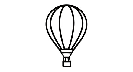 Simple black outline of a hot air balloon with gondola © gudangPIXEL