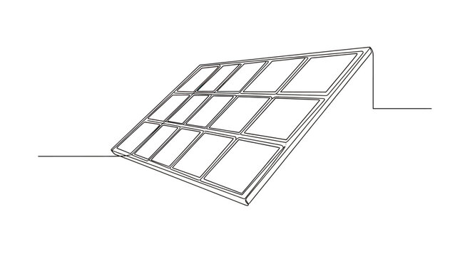 Angled, grid-like solar panel unit with a subtle tilt and a supportive bracket