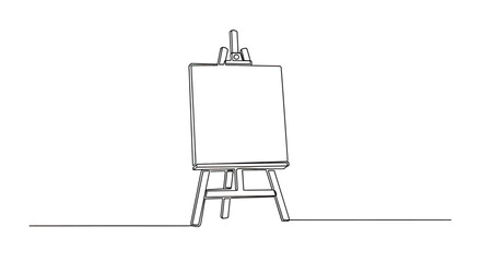 A minimalist sketch of an empty canvas on a tripod easel © gudangPIXEL