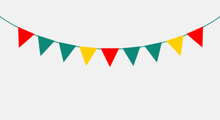 Obraz premium Colorful Triangle Bunting Flags Garland Festive Decoration
