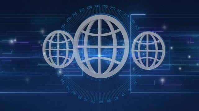 Vertical video: Starting three wireframe orbs forming, scaling and pulsing on HUD, stabilizing dial