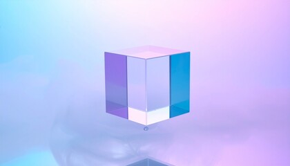 Fototapeta premium “Cube of Serenity: Pastel Prism” 
