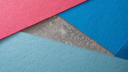 Fototapeta premium Multicolor abstract background with paper texture. Textured colored paper with Suprematist geometric shapes and lines.