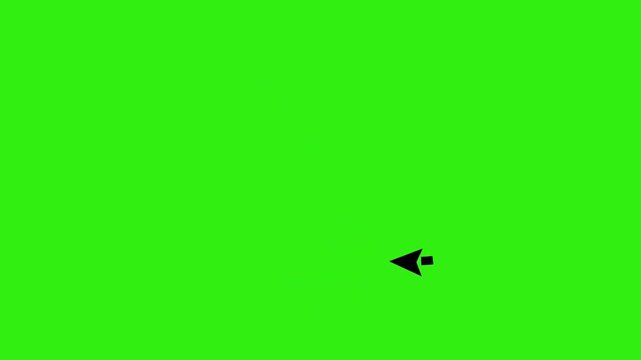 Bottom-up curved dashed arrow animation green screen