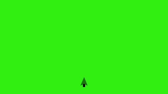 Straight vertical dashed arrow animation green screen