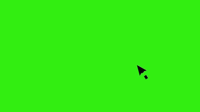 Animated black dashed arrow waving path on green screen