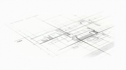 Fototapeta premium A detailed architectural blueprint or building plan on a white background