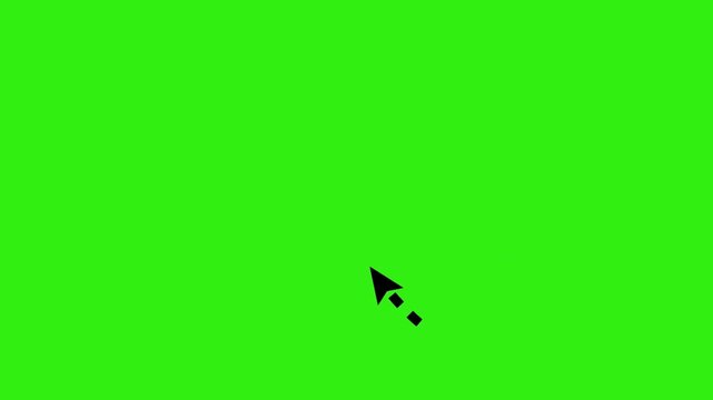 Looping dashed arrow pointing upward green screen