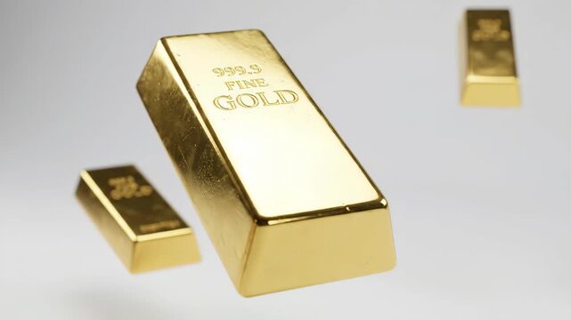 Gold bar bullion investment safe haven security wealth protection stability trust, finance portfolio concept for long term asset strategy, value economy on white background with clean bullion shine