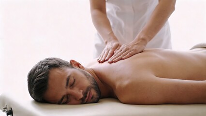 Fototapeta premium Man receiving back massage
