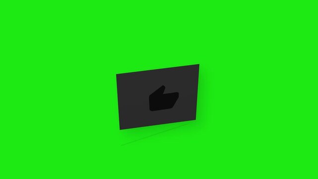 Minimalist Box Social Media Like and Subscribe Animation on Green Screen
