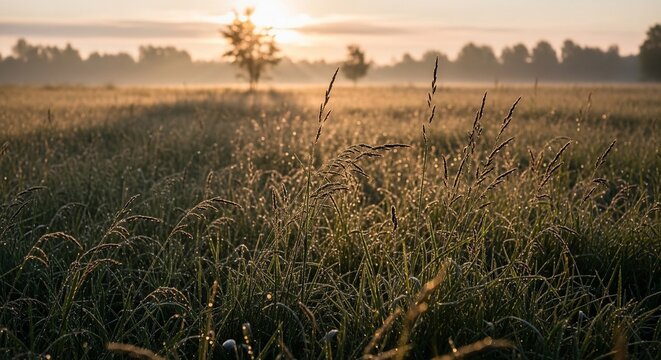Field sunlight morning