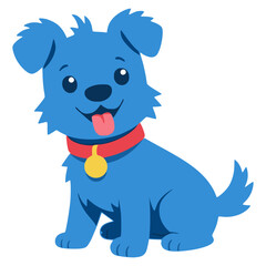 Fototapeta premium cartoon cute yorkshire dog pet animal flat color vector illustration template design