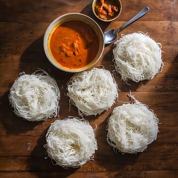 Top View String Hoppers Sri Lankan Dish