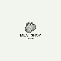 Fototapeta premium Meat shop logo template vector illustration design